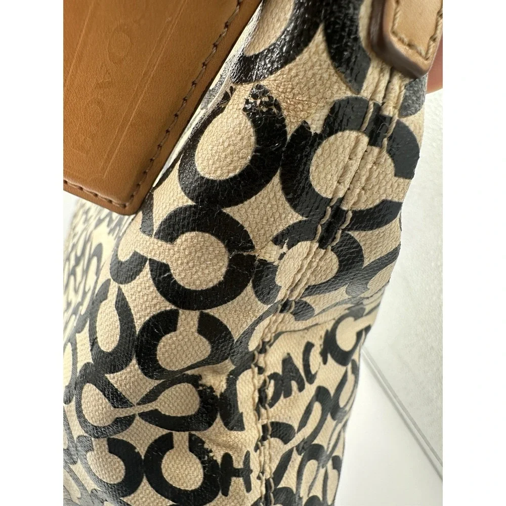 Coach Hobo Handbag Op Art 'Leah' Canvas Convertible